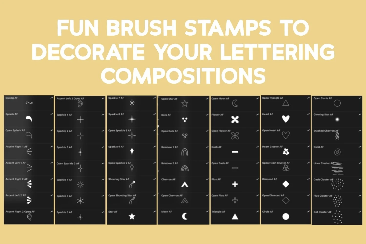 Procreate Brush Stamps | Abstract Shape Stamps for Lettering 3 Procreate Brush Stamps | Abstract Shape Stamps for Lettering - Image 3
