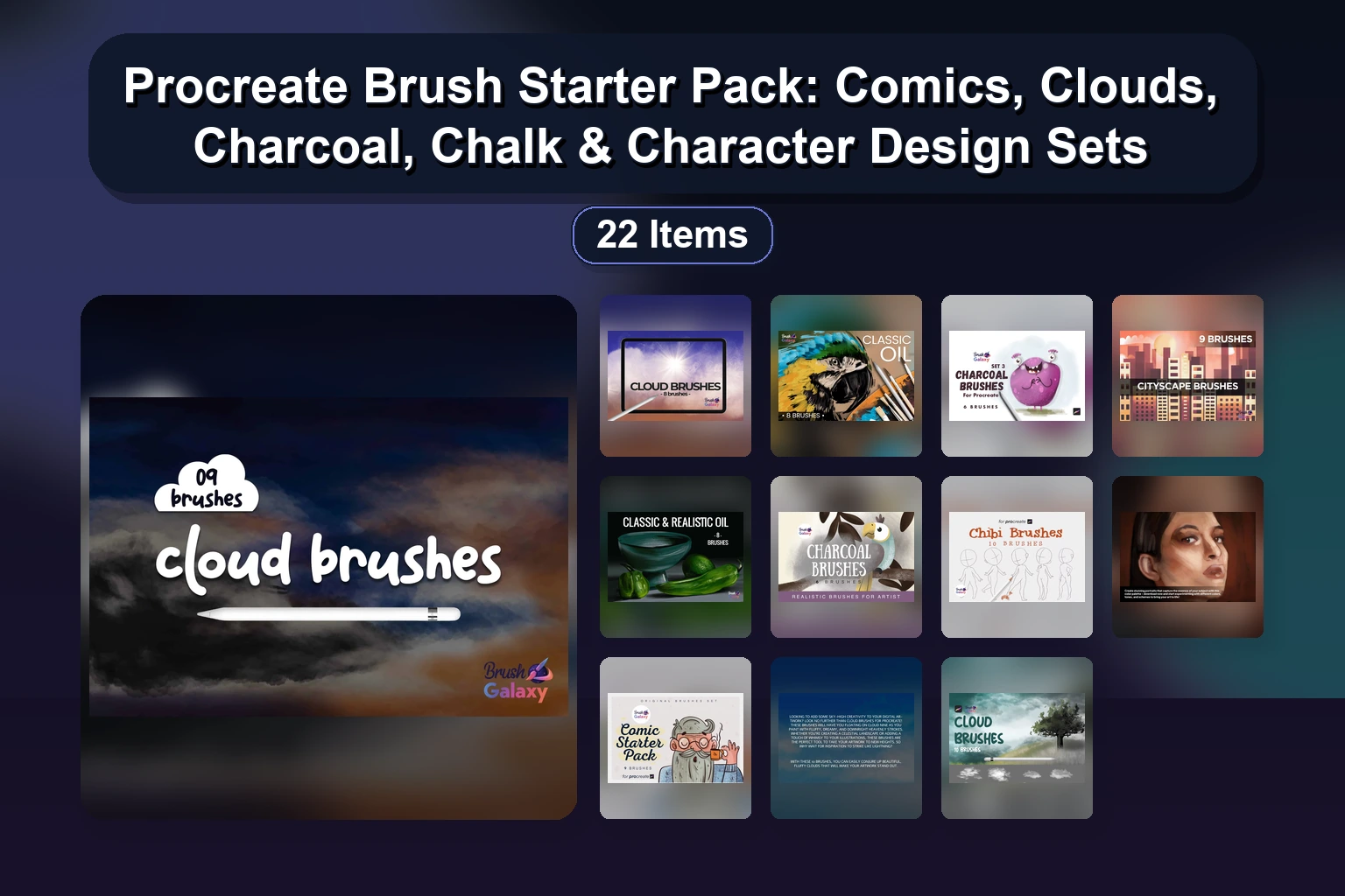19 Procreate Brush Sets & Stamps: Chalk, Fur, Tattoo, Ink & More