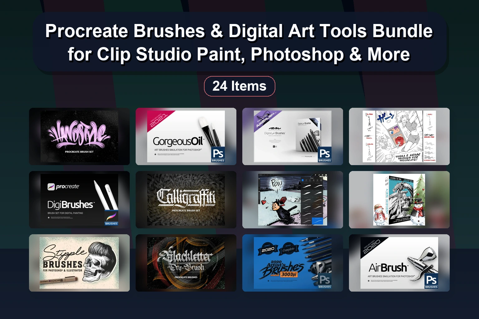 Procreate Brush & Color Palette Collection for Digital Art & Lettering | Selected Assets Part 304