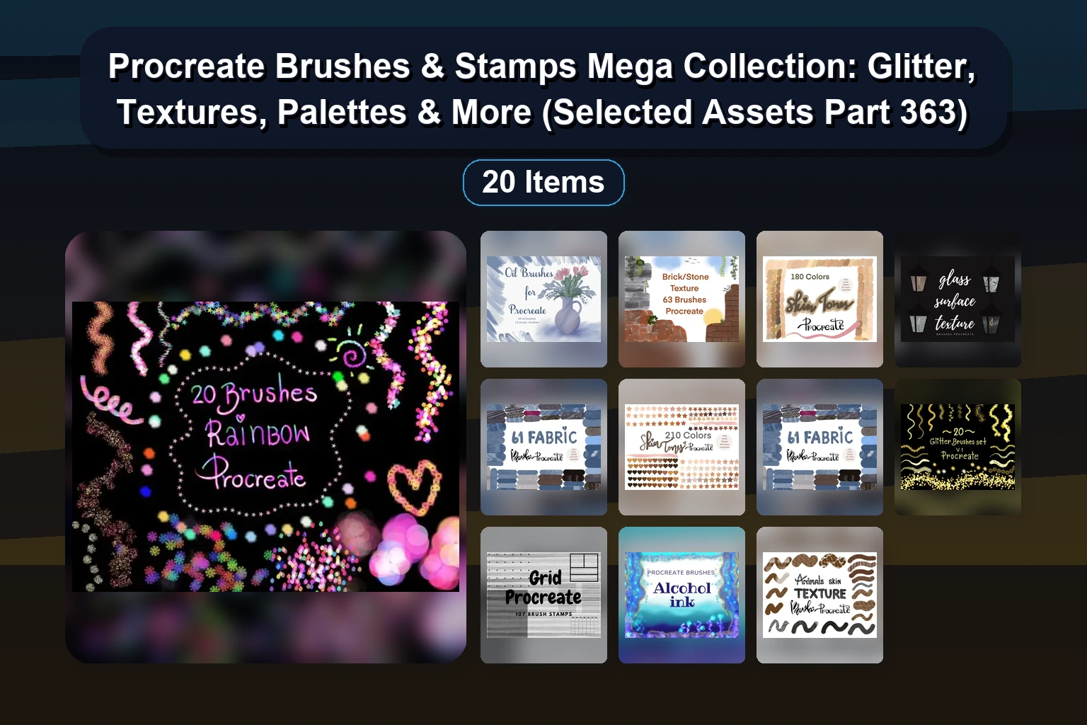 The Ultimate Procreate Brush Collection: Watercolors, Textures, Kawaii, Lettering & Comic Brushes