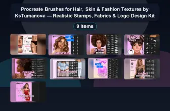 Procreate Brushes for Hair, Skin & Fashion Textures by KsTumanova — Realistic Stamps, Fabrics & Logo Design Kit