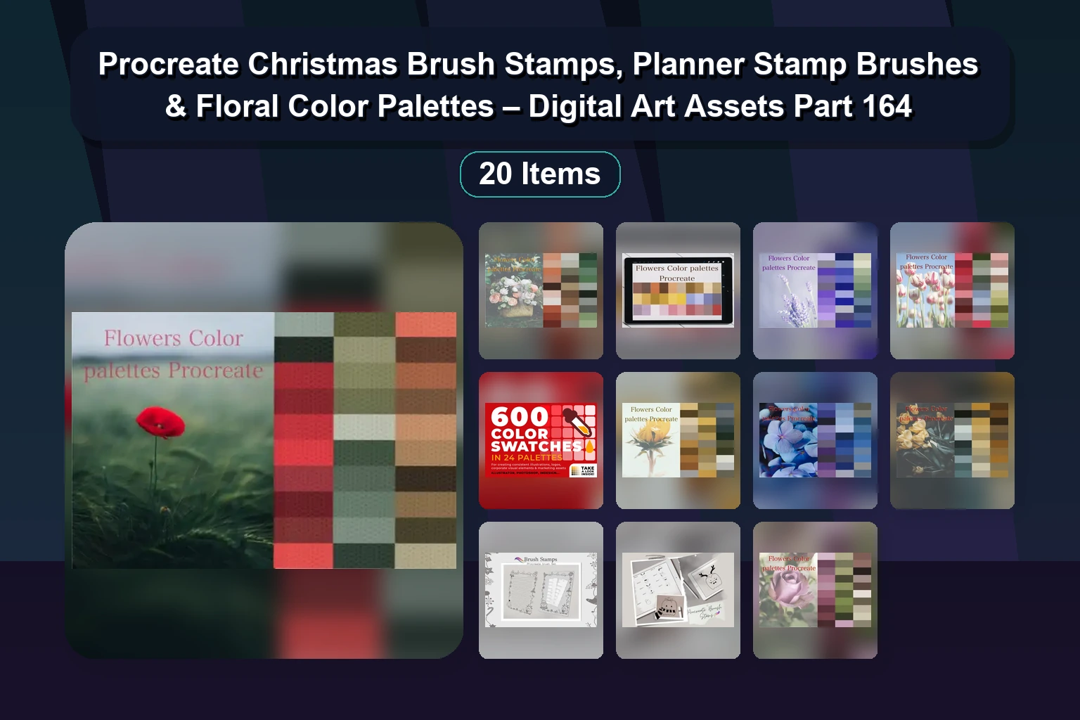 20+ Procreate Brush Stamp Sets & Alphabets for Lettering & Digital Art (Selected Assets Part 163)