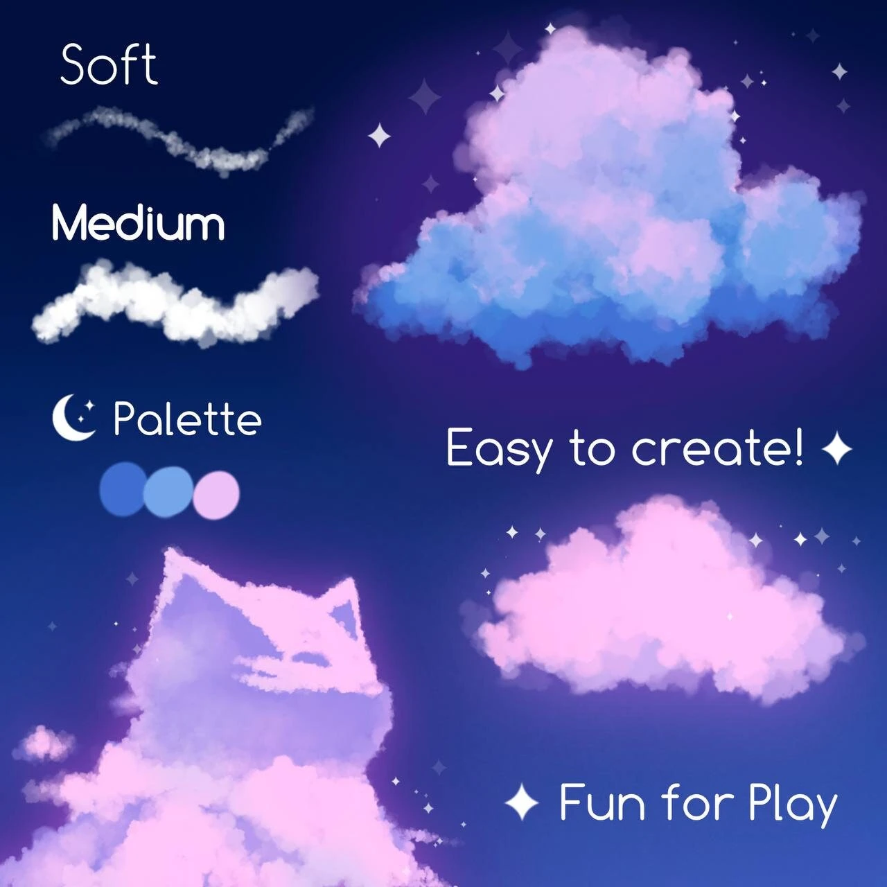 Procreate Clouds brush pack for anime & manga | Brushes for iPad, Clouds brushes, Stars brushes, Constellation brushes 11 Procreate Clouds brush pack for anime & manga | Brushes for iPad, Clouds brushes, Stars brushes, Constellation brushes - Image 11
