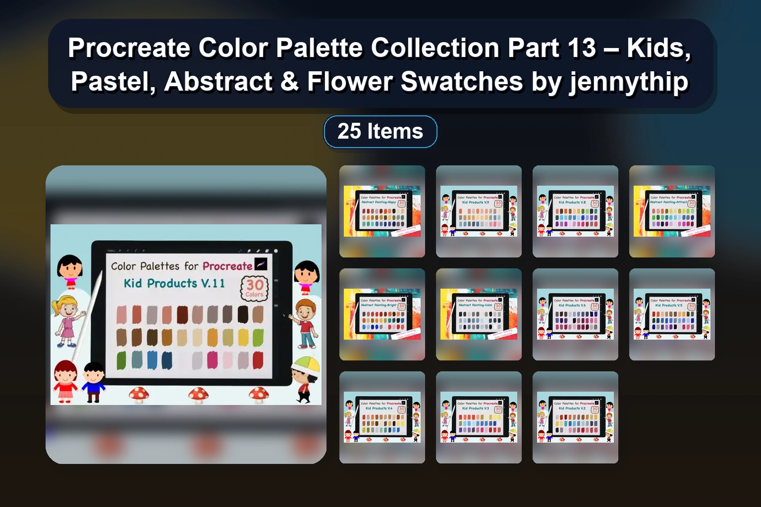 Brighten Your Art with jennythip’s Procreate Color Palettes (Part 12 Collection)