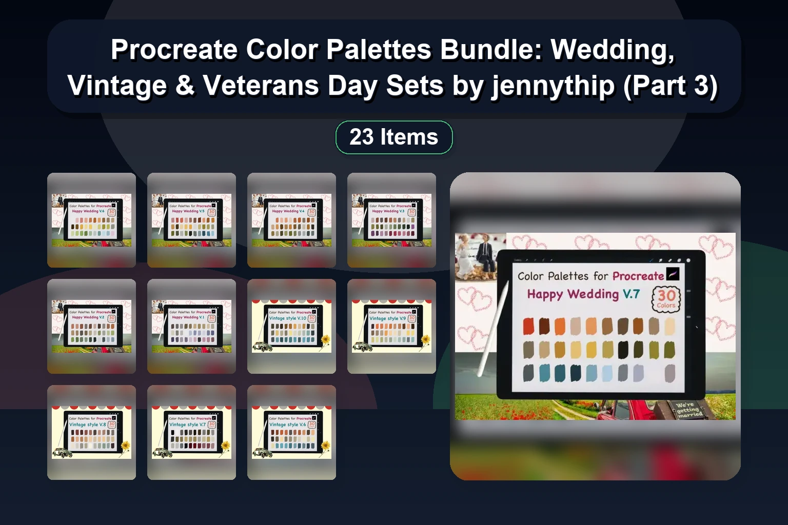 Procreate Color Palettes Collection for Patriotic & Holiday Art by jennythip (Part 4)