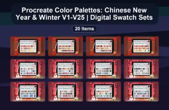 Procreate Color Palettes: Chinese New Year & Winter V1-V25 | Digital Swatch Sets