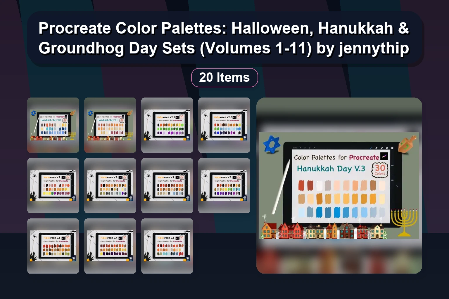 Procreate Color Palettes for Easter & Election Day | 20-Color Scheme Set by jennythip