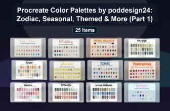 Procreate Color Palettes by poddesign24: Zodiac, Seasonal, Themed & More (Part 1)