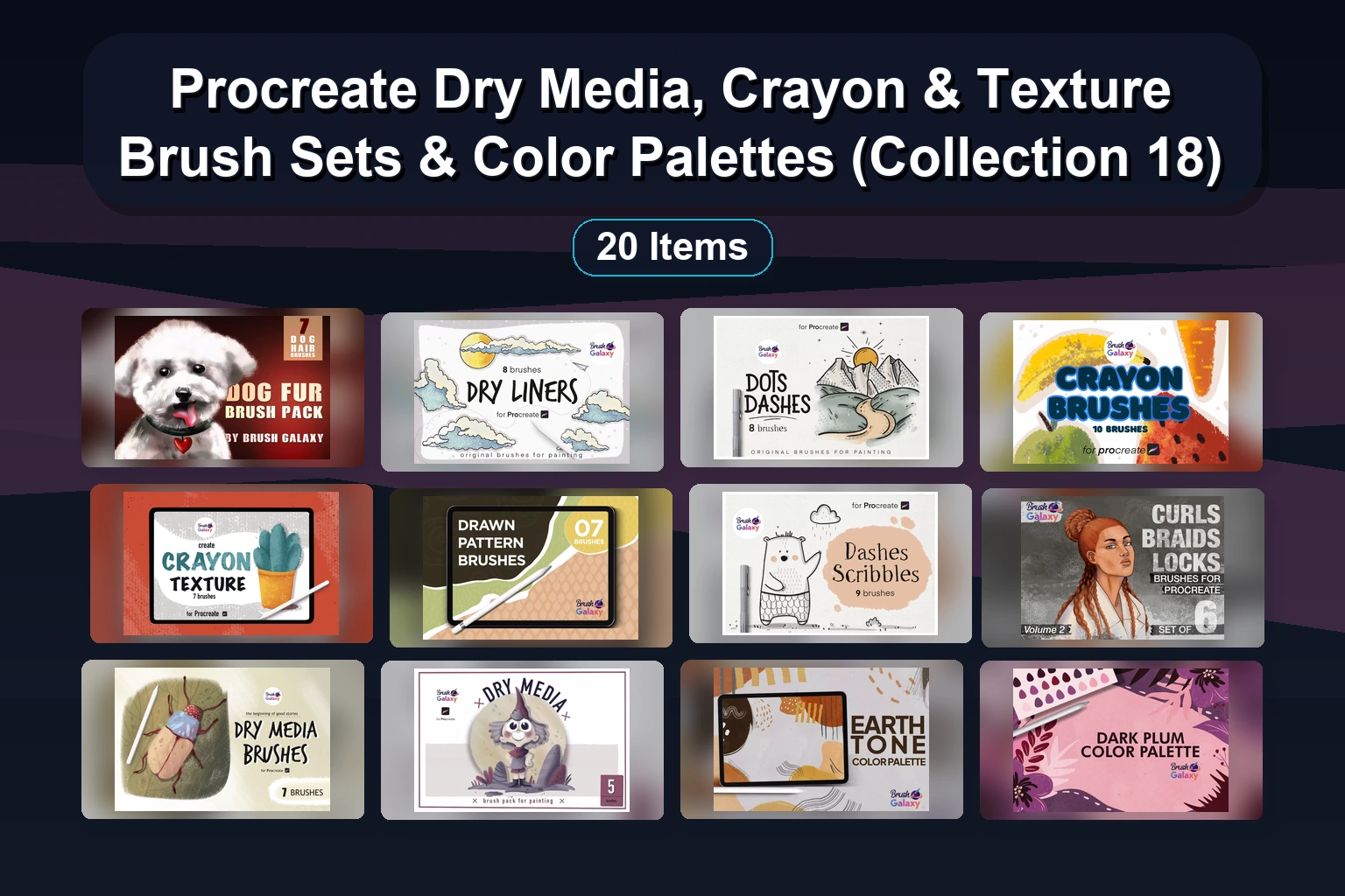 Procreate Dry Media, Crayon & Texture Brush Sets & Color Palettes (Collection 18) 1 Procreate Dry Media, Crayon & Texture Brush Sets & Color Palettes (Collection 18) Procreate Dry Media Crayon Texture Brush Sets Color Palett collage 0d986f79 1781887754