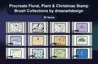 Procreate Floral, Plant & Christmas Stamp Brush Collections by dreanartdesign