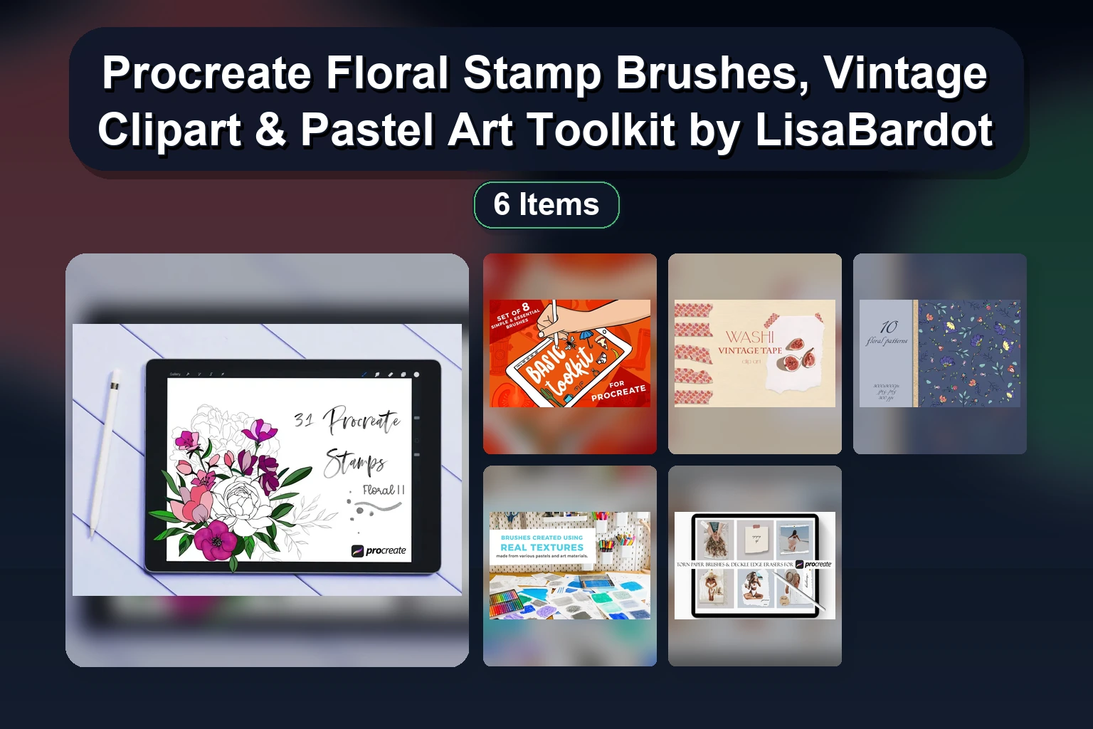 MariaSummer Procreate Brush Bundle: Vintage Texture, Grunge & Handmade Pattern Brushes for Digital Art