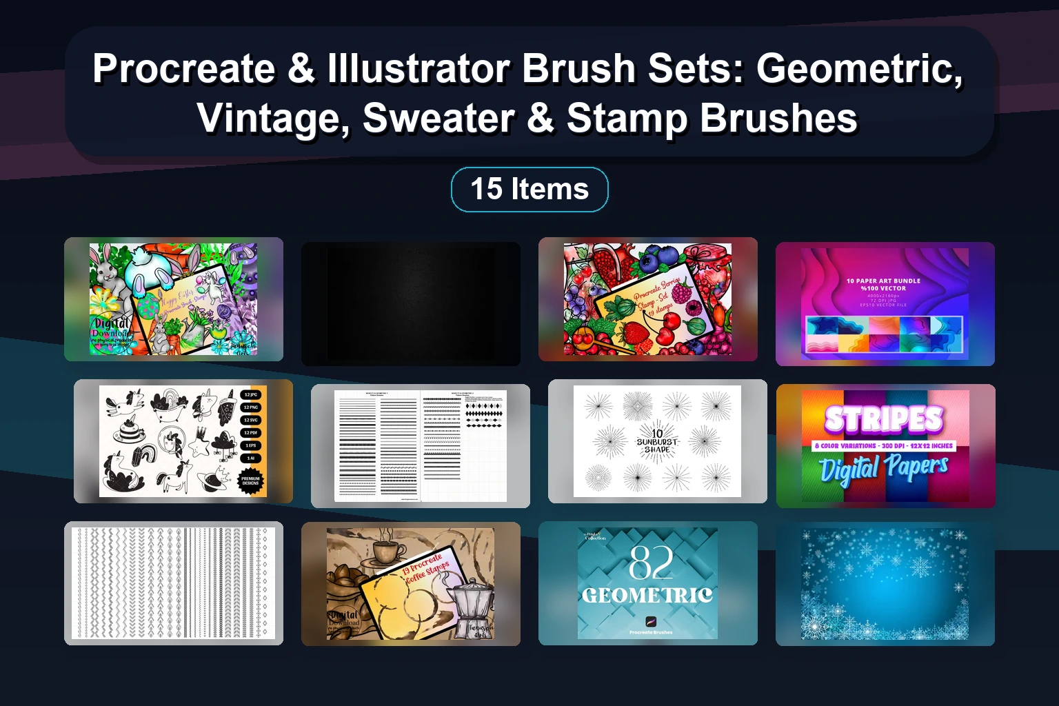 Procreate Brush Sets & Digital Art Assets Pack – Graffiti, Vintage, Texture & Stamp Brushes for iPad