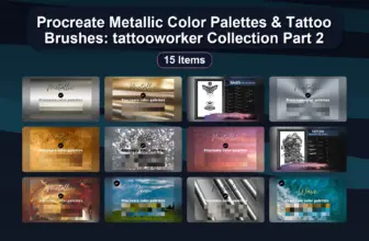 Procreate Metallic Color Palettes & Tattoo Brushes: tattooworker Collection Part 2