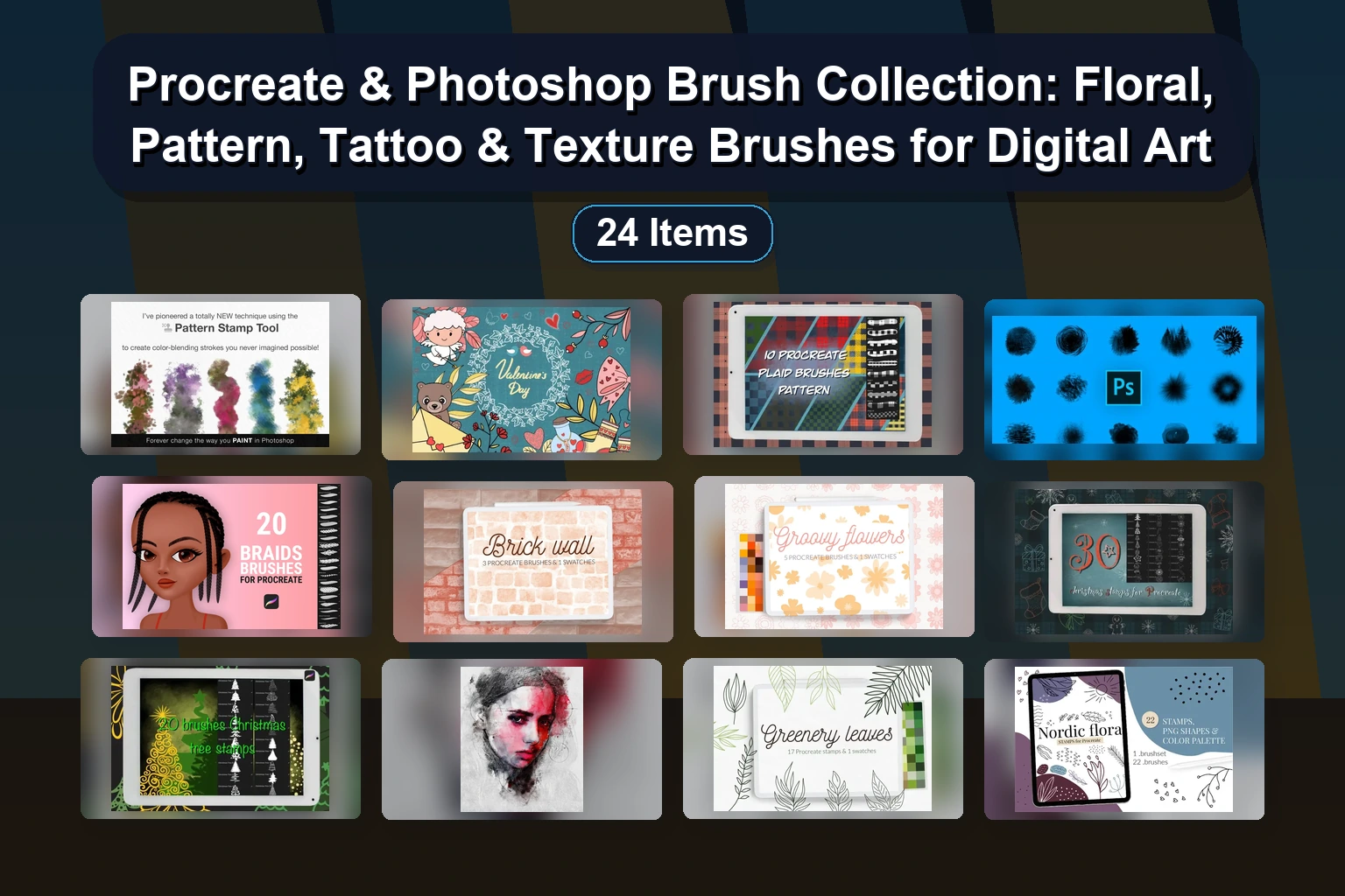 Procreate & Photoshop Brush Collection: Floral, Pattern, Tattoo & Texture Brushes for Digital Art
