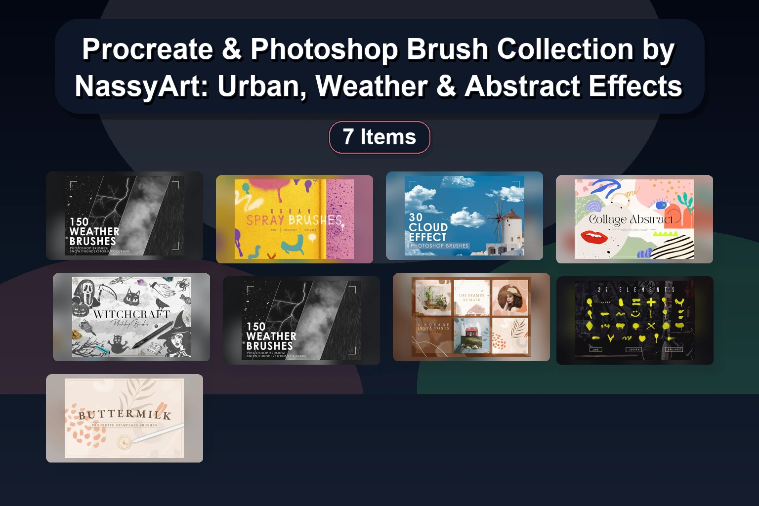The Ultimate Procreate Brush & Stamp Collection by MyPrintsCollection – Part 2: Geometric, Vintage, Grunge, Textures & More