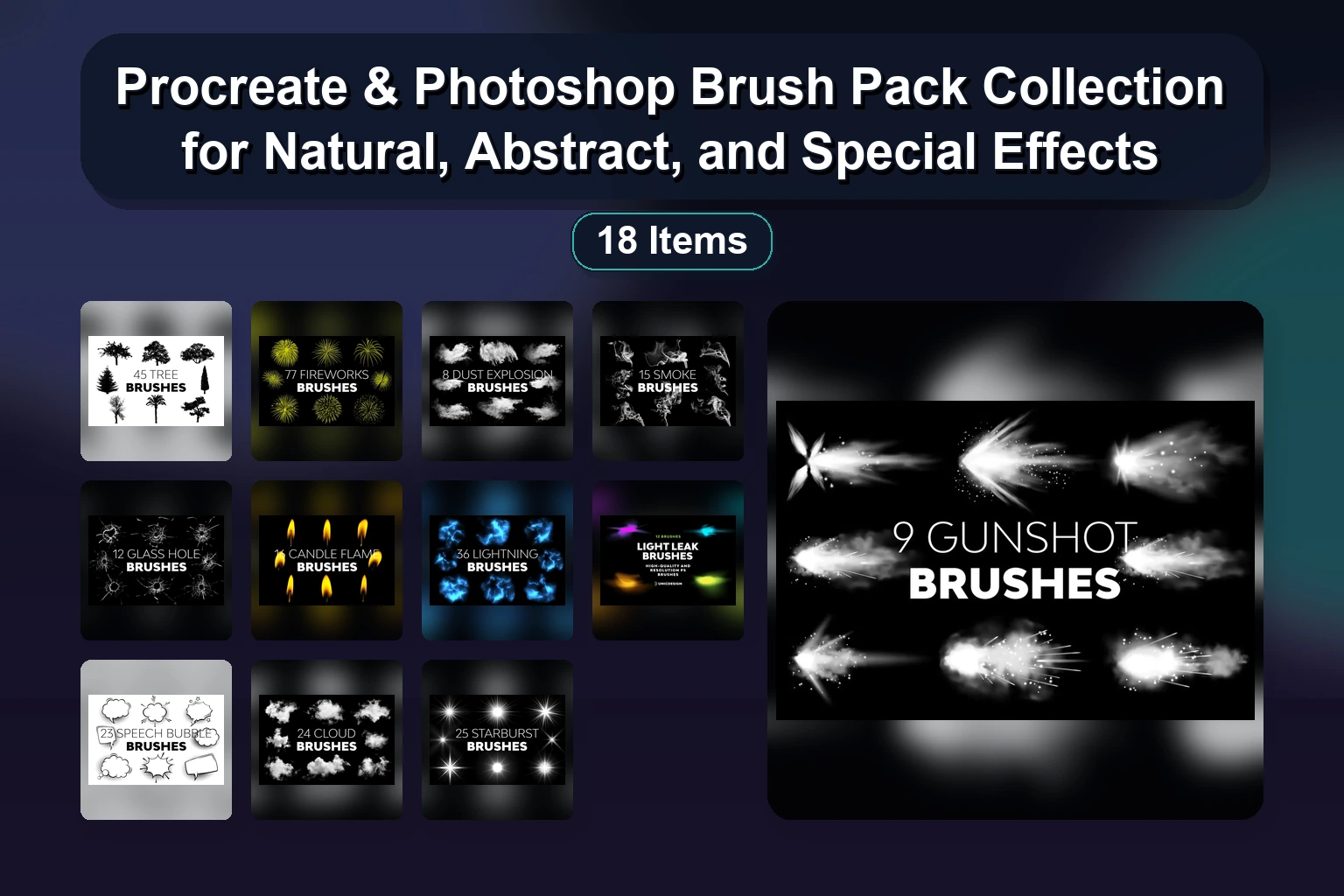 15 Futuristic Geometric & Particle Photoshop Brushes for Digital Art (Selected Assets Part 51)