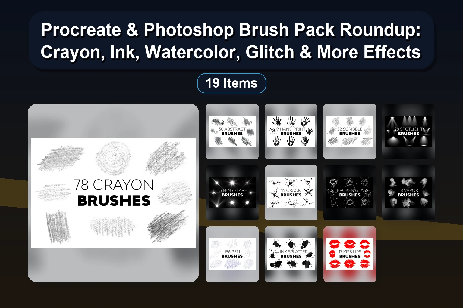 Procreate & Photoshop Brush Pack Collection for Natural, Abstract, and Special Effects
