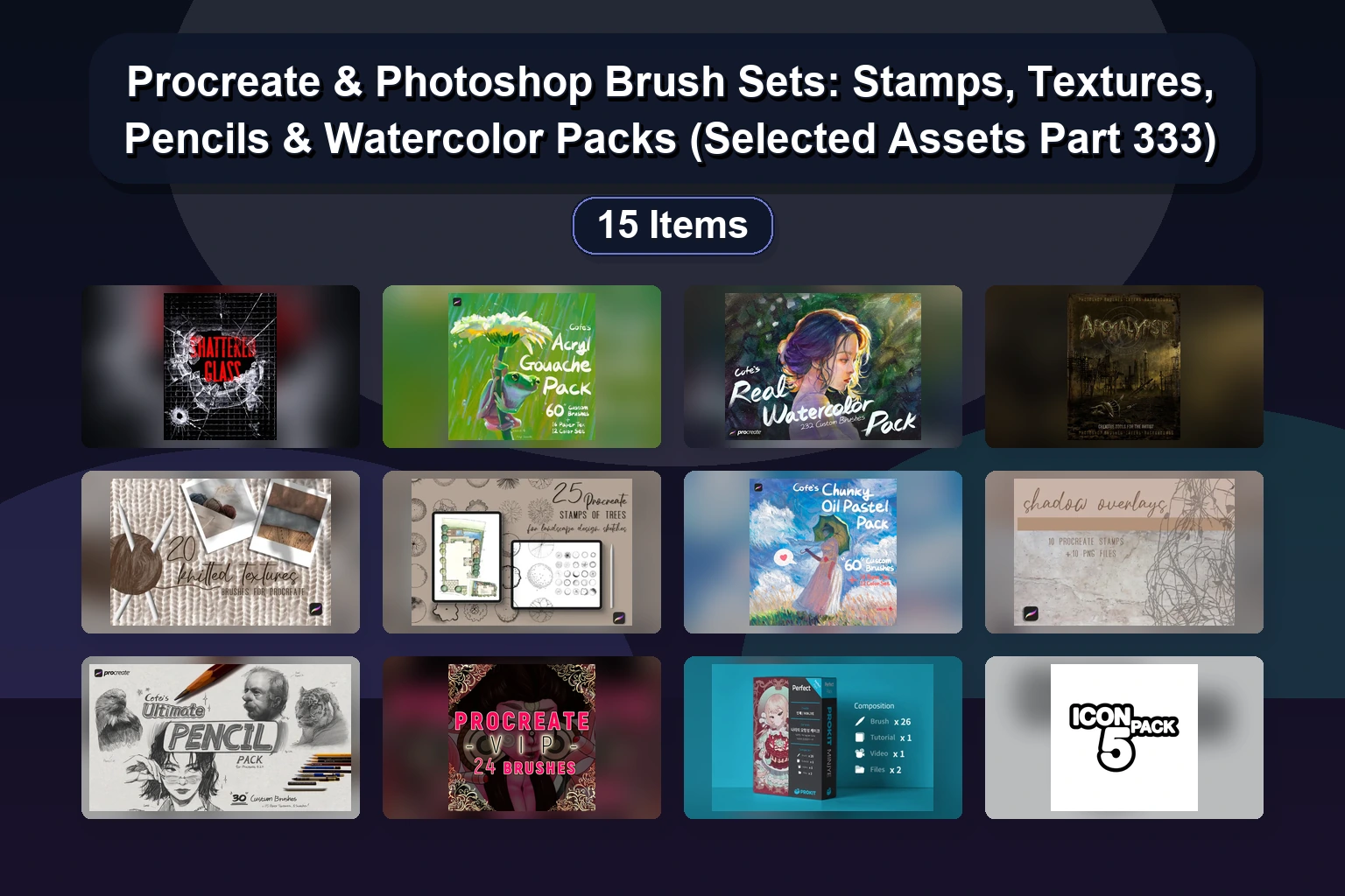 Ultimate Procreate & Affinity Brush Bundle: Fashion Stamps, Hair, Makeup, Textures & Watercolor (Part 332)
