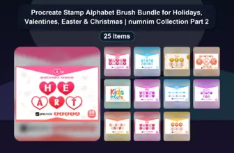 Procreate Stamp Alphabet Brush Bundle for Holidays, Valentines, Easter & Christmas | numnim Collection Part 2