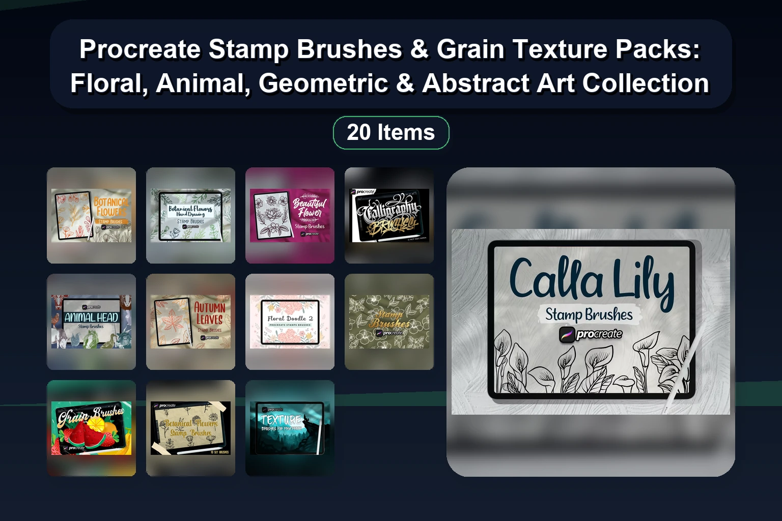 20 Procreate Brush Sets For Travel Sketching, Watercolor & Fantasy Art | Brushes Pack Collection