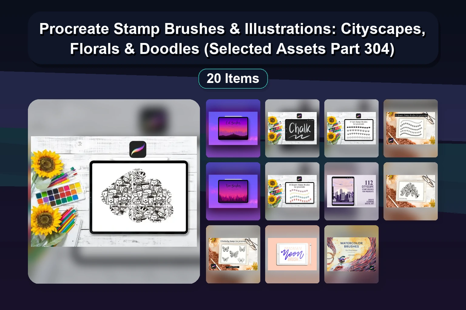 Procreate Stamp Brushes & Illustrations: Cityscapes, Florals & Doodles (Selected Assets Part 304) 1 Procreate Stamp Brushes & Illustrations: Cityscapes, Florals & Doodles (Selected Assets Part 304) Procreate Stamp Brushes Illustrations Cityscapes Florals D collage 6ef77bb1 1781838792