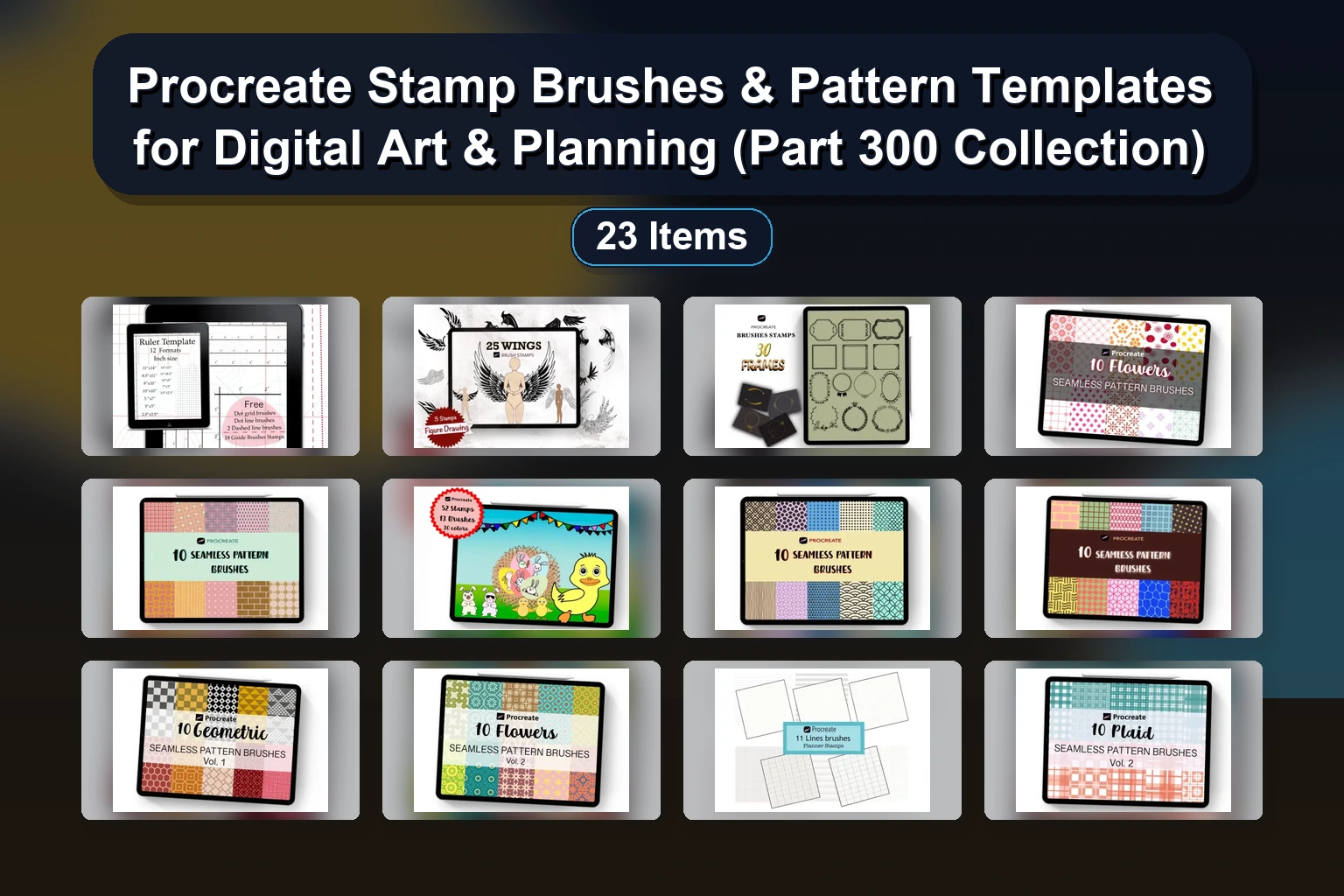 15 Procreate Brush Sets & Photoshop Art Brushes for Digital Illustration & Stamps