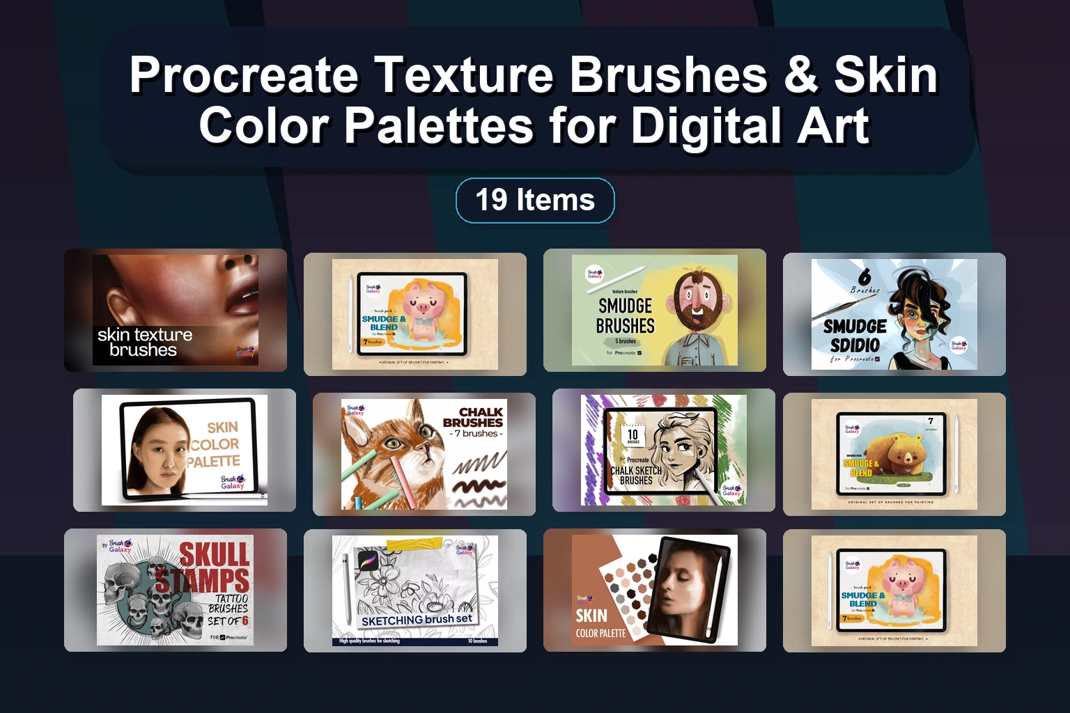 Procreate Brush Pack Collection: Lashes, Hair, Shimmer & Shader Brushes for Digital Art