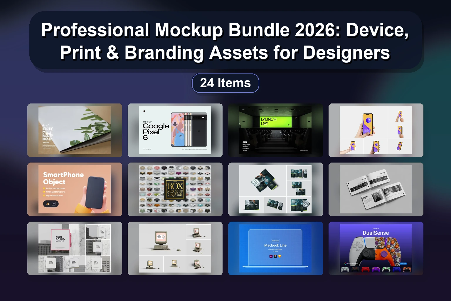 18 High-Quality Mockup Assets: Phone, Poster, Sticker, & Display PSD Templates