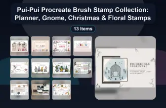Pui-Pui Procreate Brush Stamp Collection: Planner, Gnome, Christmas & Floral Stamps