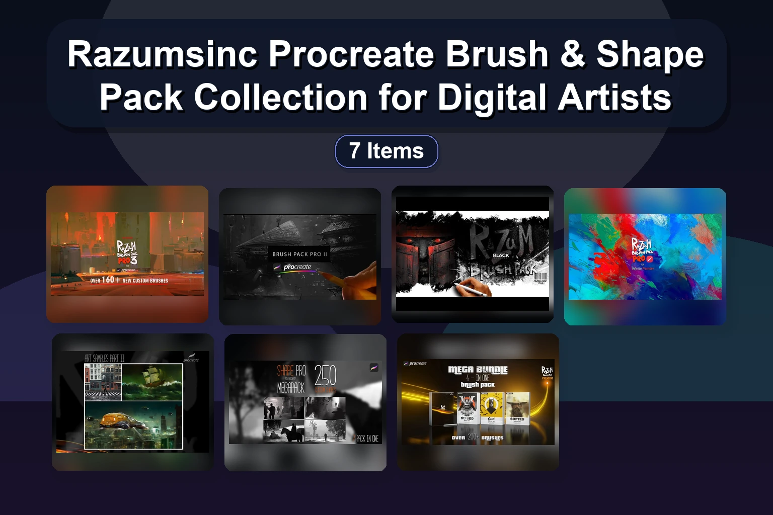 Complete Procreate Brush & Stamp Collection by resipaintdesign – Sketching, Textures, Color Palettes & More