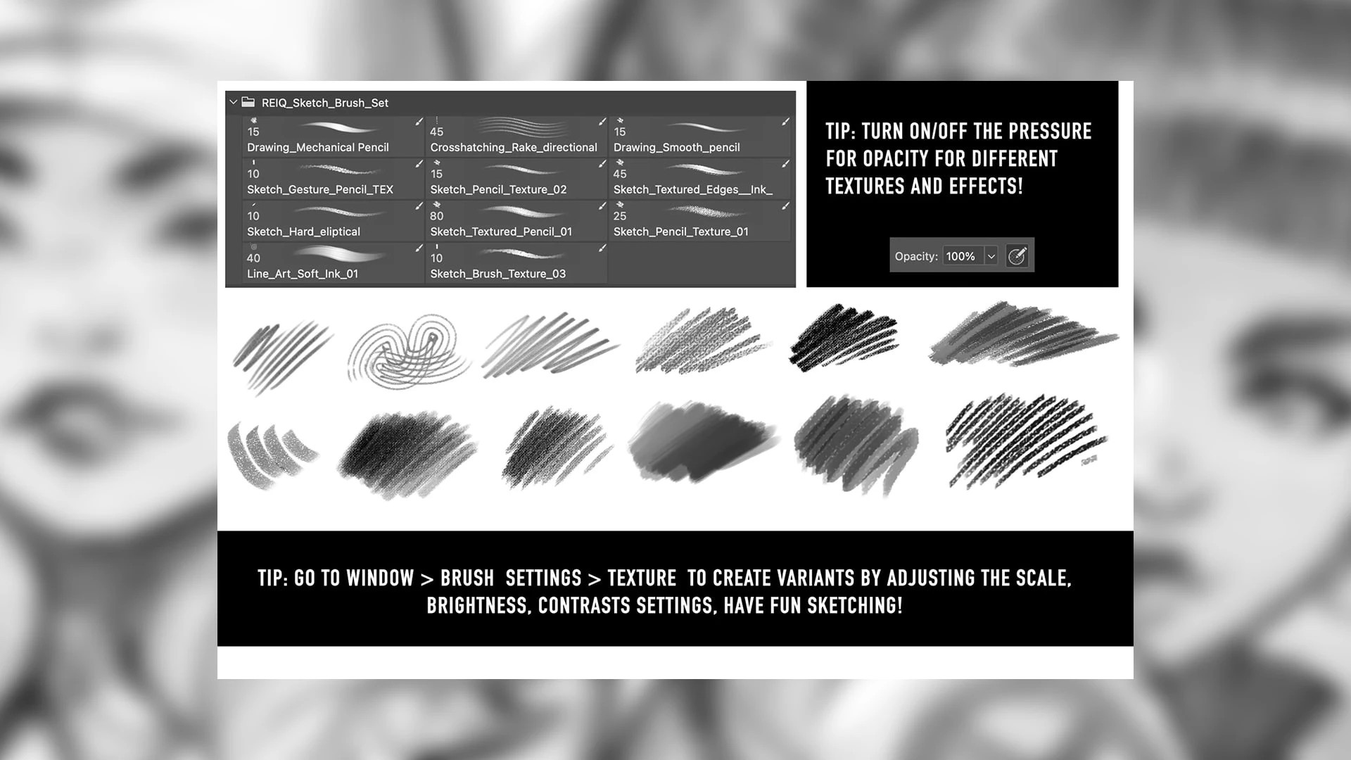 Reiq Photoshop Sketch & Drawing Brush Set 3 Reiq Photoshop Sketch & Drawing Brush Set - Image 3