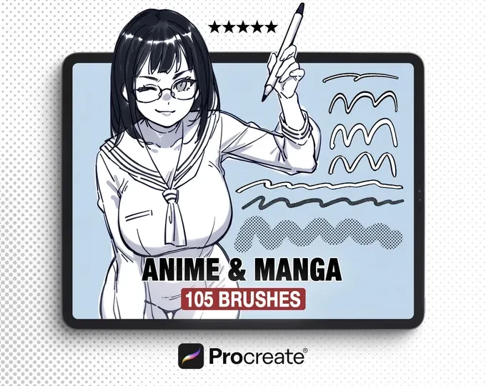Sazor Anime & Manga for illustration and Manga! 12 brushes included 15 Sazor Anime & Manga for illustration and Manga! 12 brushes included - Image 15