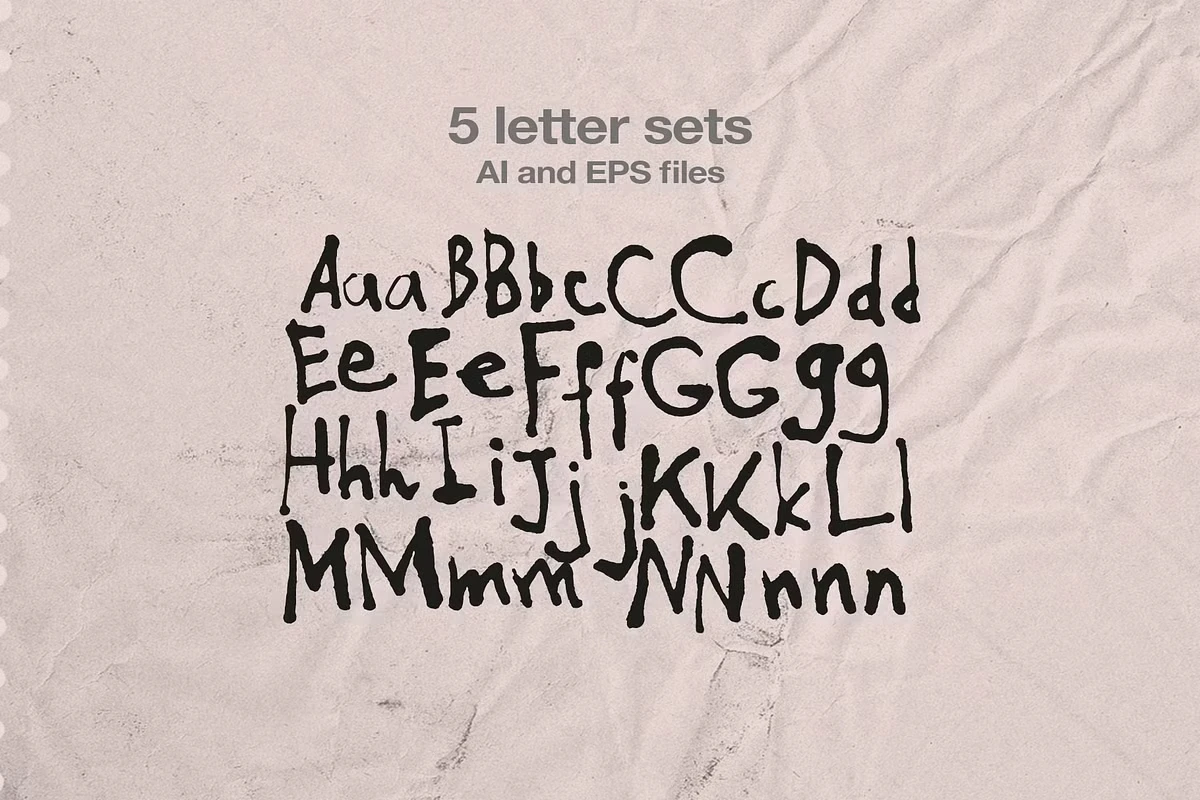 Scribbles 560+Lines, Letter Sets 3 Scribbles 560+Lines, Letter Sets - Image 3