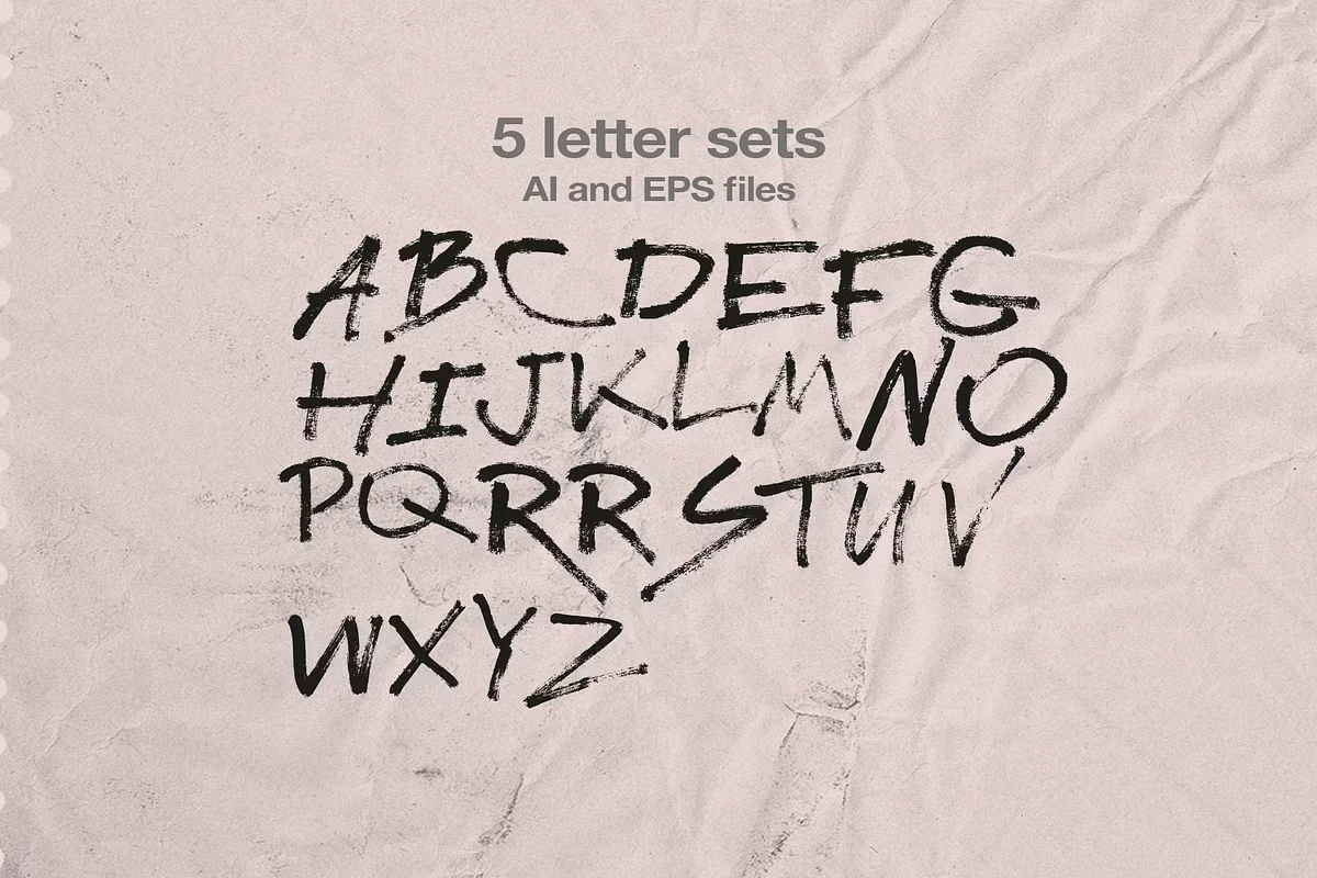 Scribbles 560+Lines, Letter Sets 5 Scribbles 560+Lines, Letter Sets - Image 5