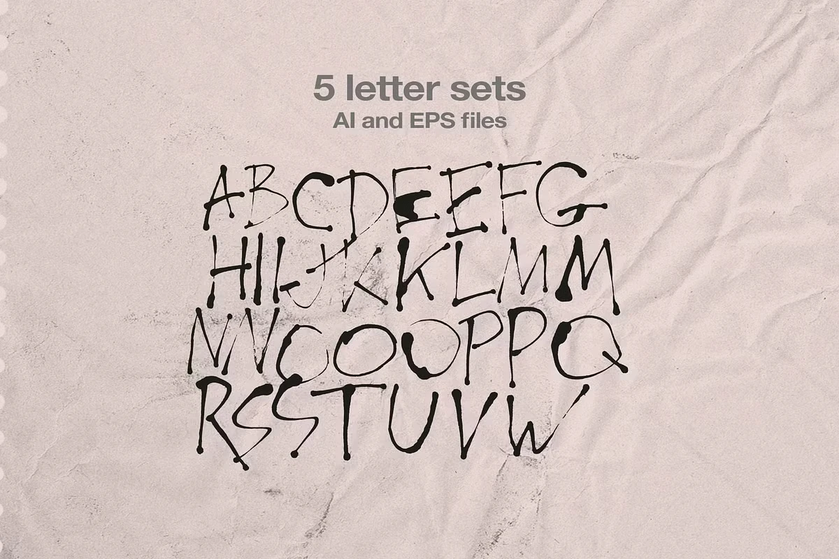 Scribbles 560+Lines, Letter Sets 16 Scribbles 560+Lines, Letter Sets - Image 16