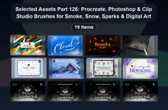 Selected Assets Part 126: Procreate, Photoshop & Clip Studio Brushes for Smoke, Snow, Sparks & Digital Art