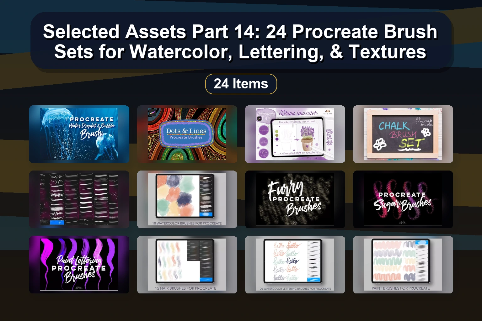 The Ultimate Procreate Brush Collection: Textures, Watercolors, Portraits, & More (Selected Assets Part 13)