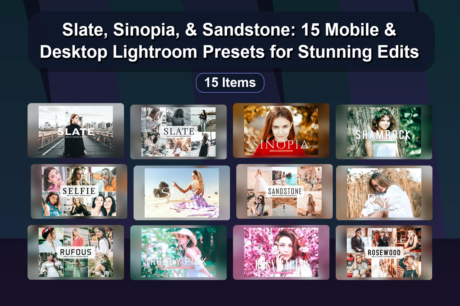 Slate, Sinopia, & Sandstone: 15 Mobile & Desktop Lightroom Presets for Stunning Edits Slate Sinopia Sandstone 15 Mobile Desktop Lightroom Preset collage c9ffb445 1781884133