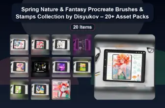Spring Nature & Fantasy Procreate Brushes & Stamps Collection by Disyukov – 20+ Asset Packs