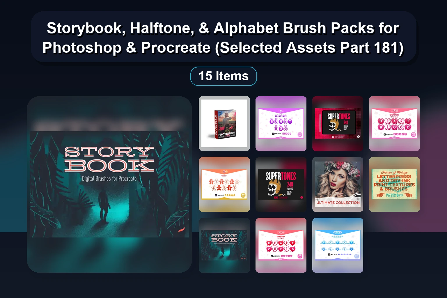 23 Festive Procreate Brush Alphabet Sets from Numnim: Easter, Christmas, Birthday & More