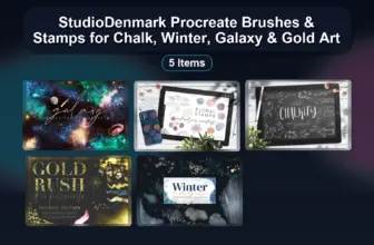 StudioDenmark Procreate Brushes & Stamps for Chalk, Winter, Galaxy & Gold Art