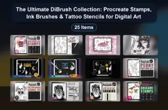 The Ultimate DiBrush Collection: Procreate Stamps, Ink Brushes & Tattoo Stencils for Digital Art