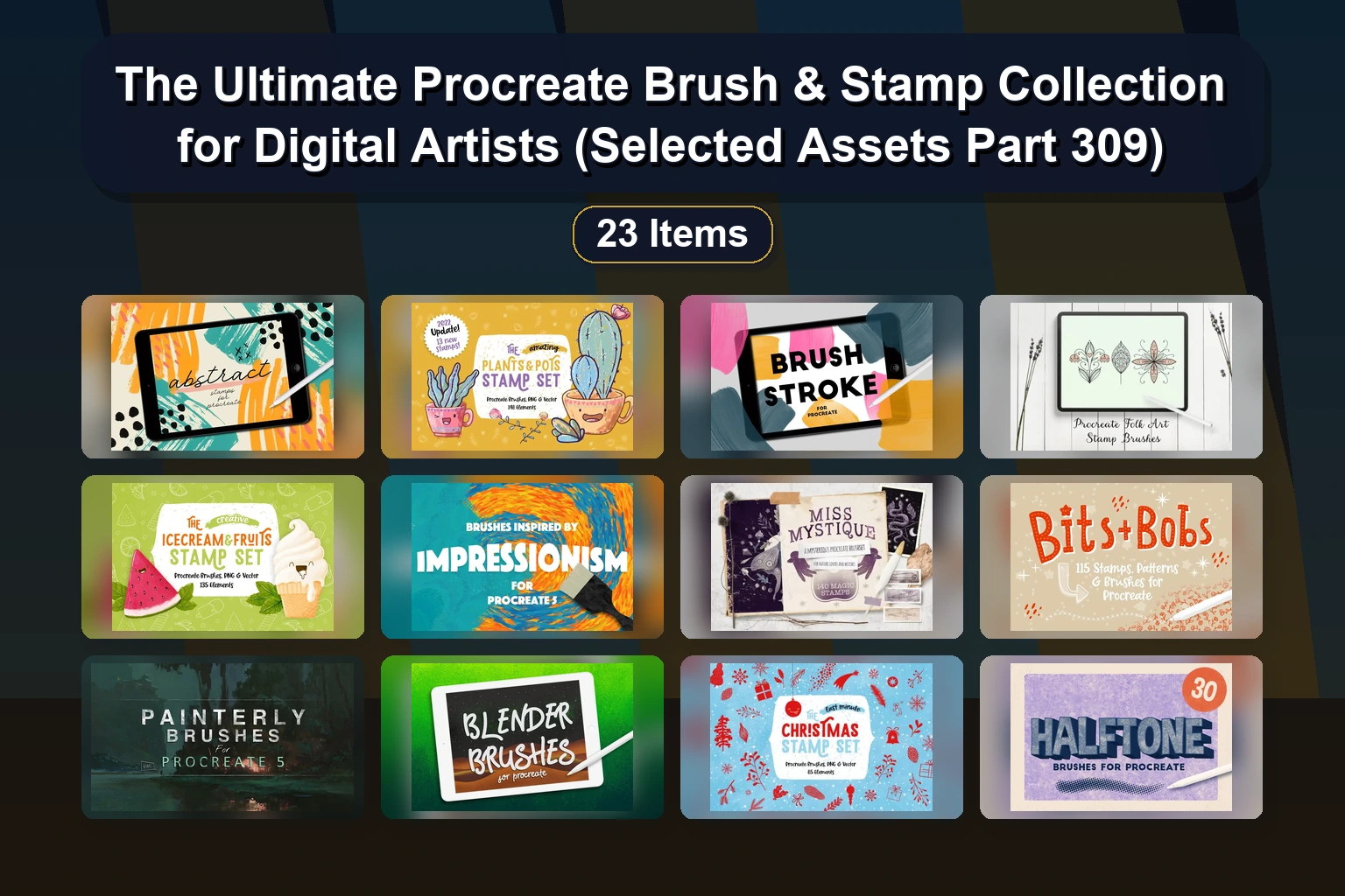 Procreate Brushes, Palettes & Stamps for Digital Art – Selected Assets Part 310