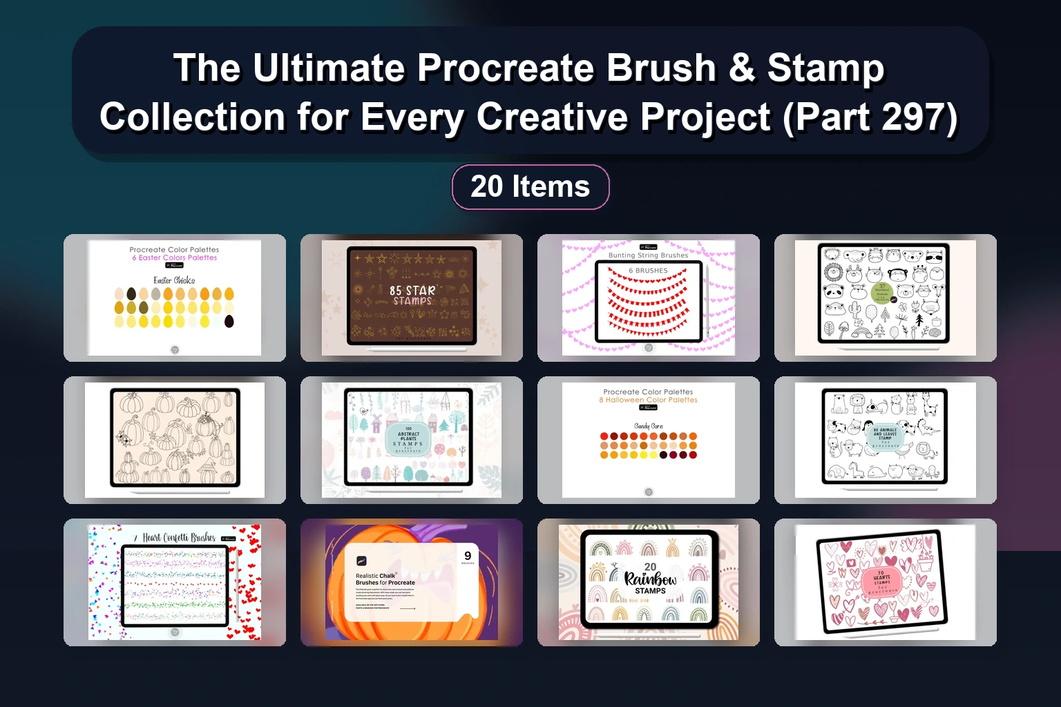 Procreate & Photoshop Brush & Palette Collection: Shading, Zodiac, Holiday & Heart Stamps