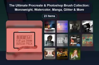 The Ultimate Procreate & Photoshop Brush Collection: Monoweight, Watercolor, Manga, Glitter & More