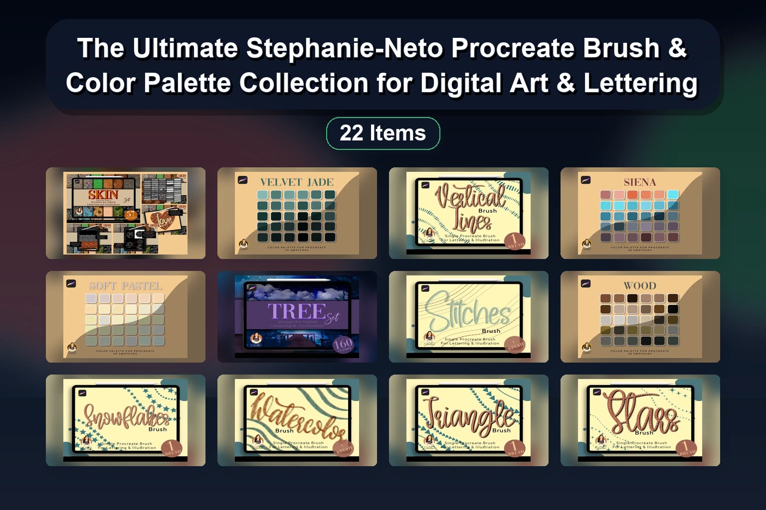 Essential Procreate Brushes, Grids & Stamps: Digital Art Toolkit by spasibenko (Part 2)