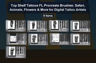 Top Shelf Tattoos FL Procreate Brushes: Safari, Animals, Flowers & More for Digital Tattoo Artists