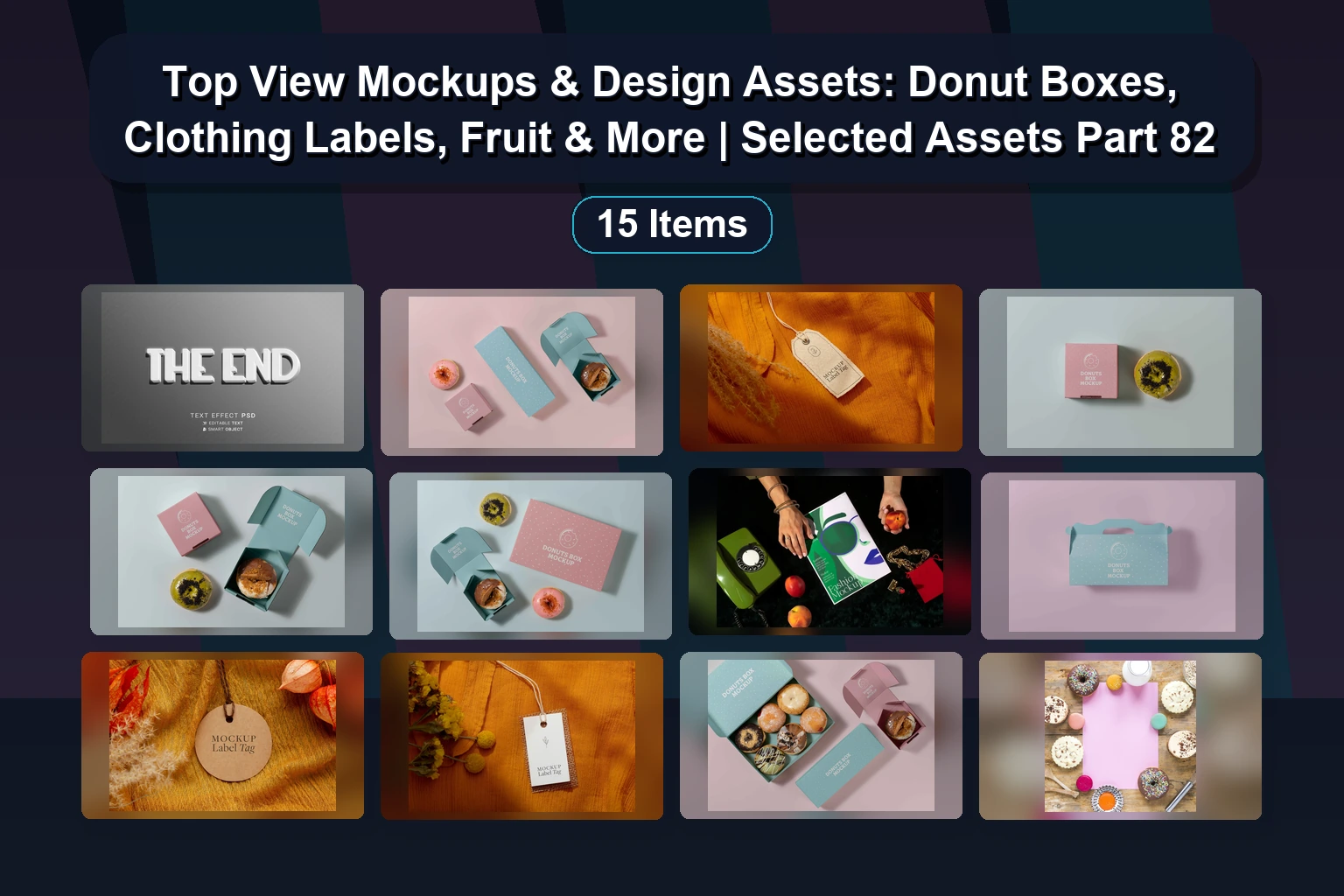 Top View Mockups & Design Assets: Donut Boxes, Clothing Labels, Fruit & More | Selected Assets Part 82 Top View Mockups Design Assets Donut Boxes Clothing Labels collage 4af316ff 1781869533
