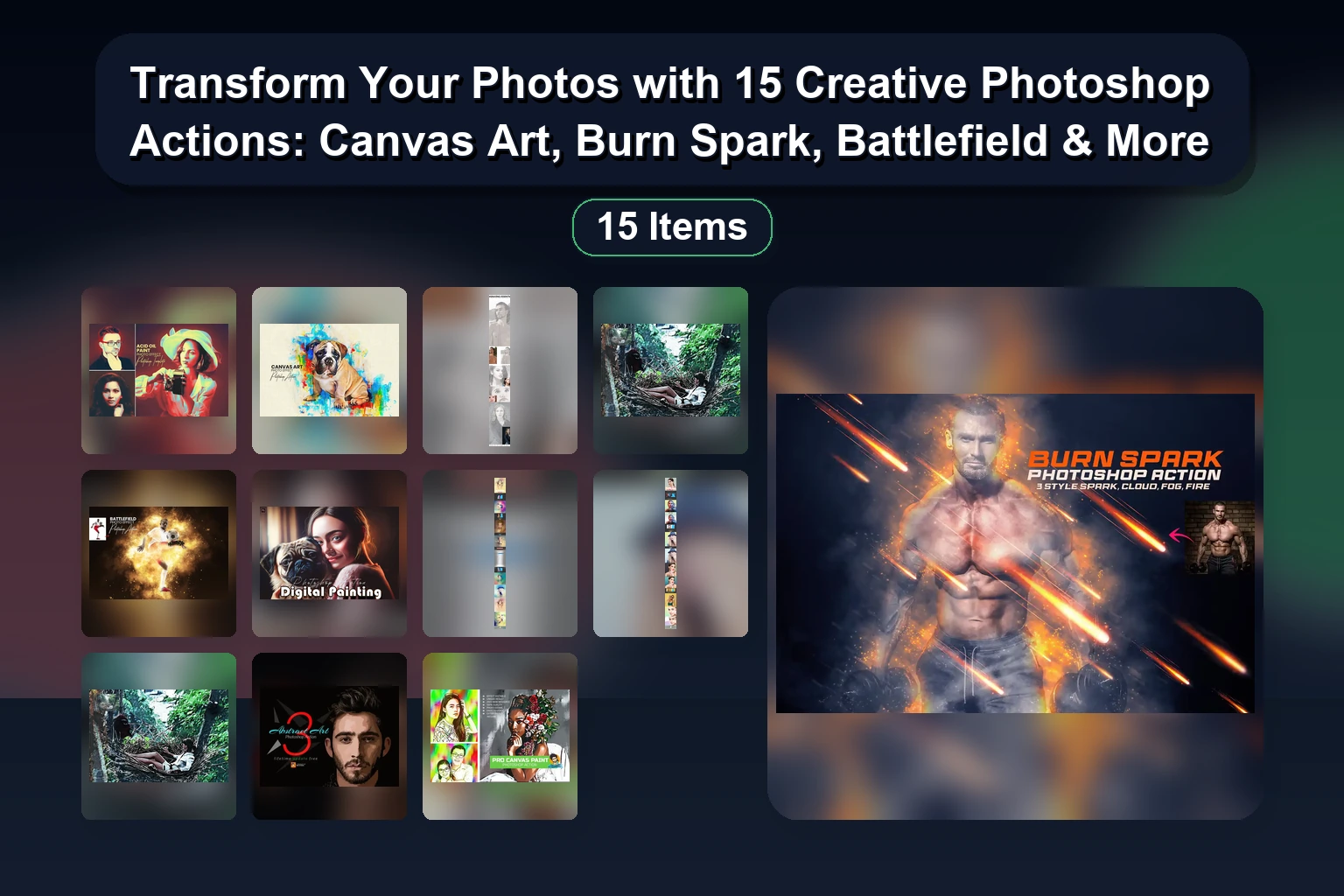 15 Retro, Neon, and Cartoon Photoshop Actions & Presets for Creative Design