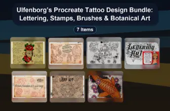 Ulfenborg’s Procreate Tattoo Design Bundle: Lettering, Stamps, Brushes & Botanical Art
